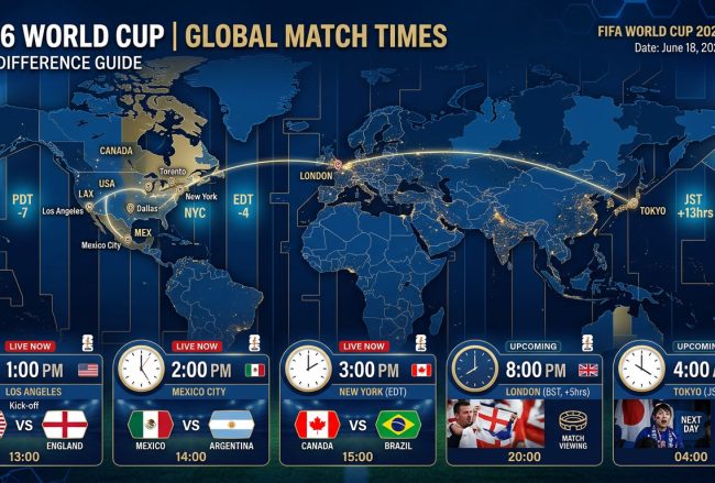 waktu pertandingan Piala Dunia 2026, zona waktu World Cup, jadwal live Piala Dunia, jam tayang sepak bola