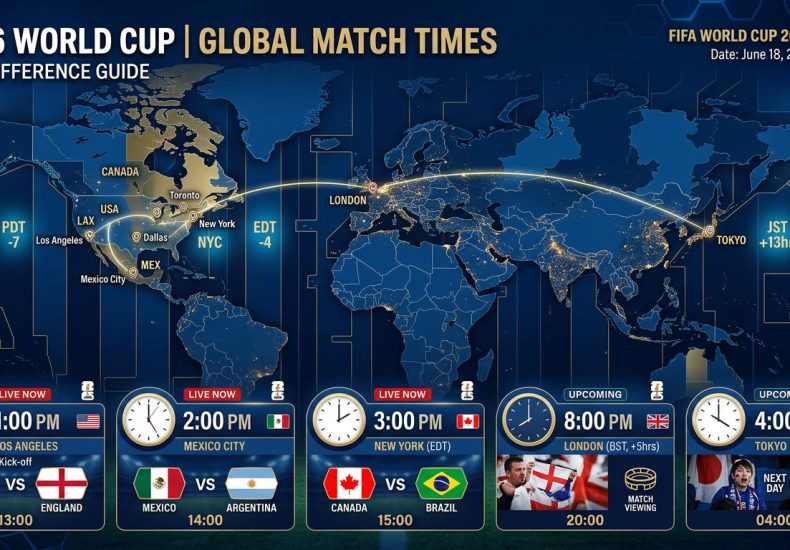 waktu pertandingan Piala Dunia 2026, zona waktu World Cup, jadwal live Piala Dunia, jam tayang sepak bola